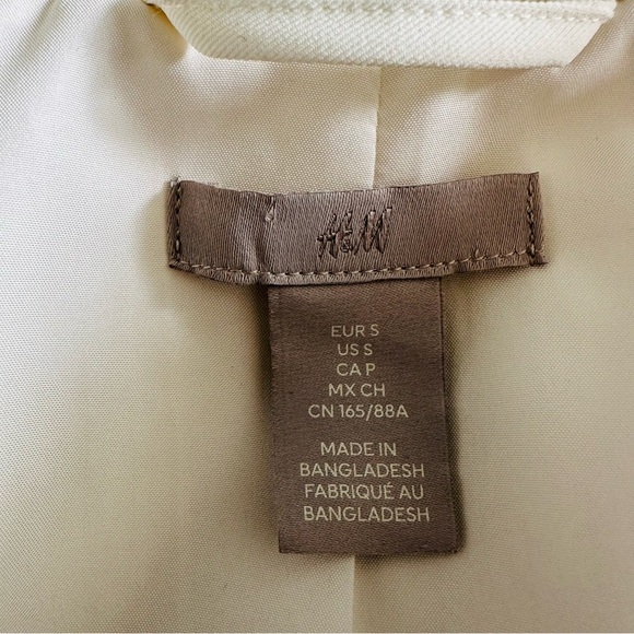 H&M Double Breasted Oversized White Blazer Jacket S - Picture 5 of 9